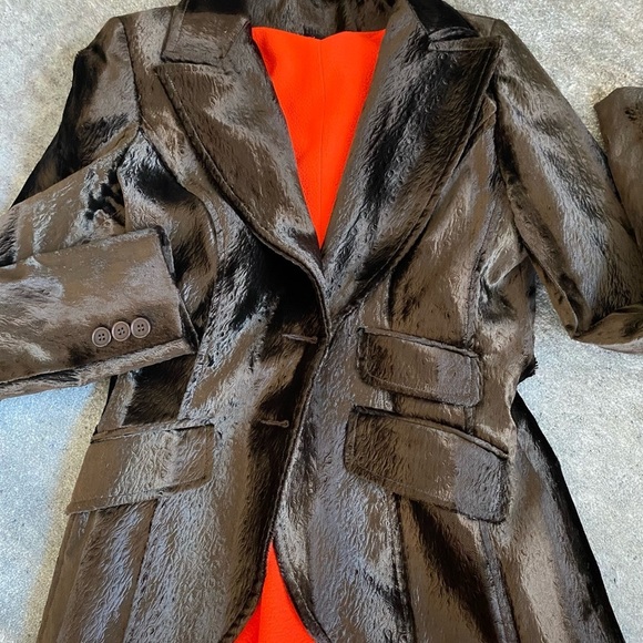 Crushed suede/velvet like gorgeous chocolate blazer - Picture 1 of 7